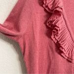 Talbots Womens Cardigan Sweater Pink V-Neck Button Ruffle Neckline Size Large Photo 5