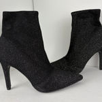 Brash  black glittery sparkle sock ankle booties Photo 0
