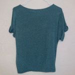 CAbi #4008 Women's Size XS Teal Stripe Cuffed Short Sleeve Groove Tee Photo 6