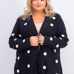 Honey Punch Rashanda Textured Dot Cardigan Navy Blue Plus Size 2X Stitch Fix Photo 0
