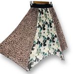Anthropologie Skirt Small SEN Pleated Animal Print Floral Asymmetrical Pull On Photo 3