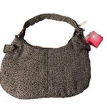 Beige Flower Floral Knit Shoulder Hand Bag Women NWT Photo 1