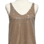 Michael Stars Silver Tan Sequin Sleeveless V Neck Photo 0