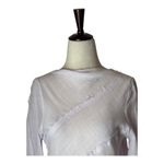 ZARA  Shirt Women XS Purple Lilac Sheer Raw Seam Detail Tie Neck Open Back Top‎ Photo 2