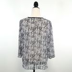 United Colors Of Benetton United Colors Benetton Animal Print Sheer Hi Lo Blouse 3/4 Sleeves Medium Photo 2