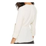 Topshop  Cream Wrap Belt Blouse Deep V-Neck Size 6 NWT Photo 2