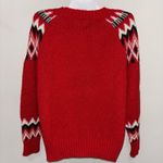 Lucky Brand Red Fair Isle Holiday Long Sleeve Crew Neck Pullover Ski Sweater L Photo 3