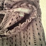 Madewell Black Eyelet Mockneck Ruffle Long Sleeve Blouse Top Size S Photo 5