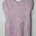 Fanco Pink Tweed Mini Dress Size Small NWT Barbie Preppy Fringe Spaghetti Strap Photo 0