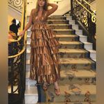 Love Shack Fancy  Bexlie Halter Dress Gown Pink Orchid Gold Maxi‎ Formal, Size XS Photo 5