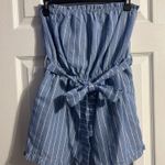 Cupshe  strapless romper blue striped Photo 0
