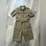 frame denim Army Green Utility Romper Medium Streetwear Snap Zipper Photo 1
