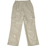 Bailey44 Anthropologie Bailey 44 Vegan Leather Cargo Pants Baggy Cuffed Ankle Cream Tan Photo 1