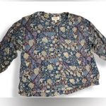 Ecote Ecoté Urban Outfitters Women’s Floral Shirt Boho 3/4” Sleeve Blue Paisley Size M Photo 0