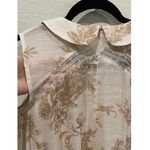 LC Lauren Conrad Beige Tan Floral Sleeveless Blouse Photo 5