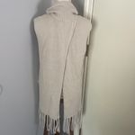 BCBGeneration  Sweater Poncho XS/S Sleeveless Open Back Turtleneck Fringe Photo 3