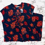 Soft Surroundings NWOT |  | Dress Palm Tree Print Waist Tie | Navy | Womens | PXL Photo 0