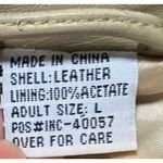 Vintage Leather Jacket Single Breasted Button Down Collared Beige Womens Large Tan Photo 14