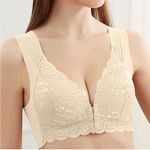 Source Unknown NWOT! Sexy Front Closure Lace Deep V-Neck Plus Size Wirefree Push Up Bra Photo 0