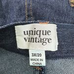 Unique Vintage  20 3X Dark Wash Denim Jeans Women's Straight Leg Star‎ Button Photo 6