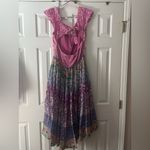 Caroline Constas Pink and Purple Floral Dress Size L Photo 3