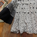 Free People Women's Black White Floral Tunic Top/Mini Dress Bell Sleeve S Photo 3