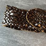 Gap Woven Braided Faux Leather Belt Women's Medium M Brown Antique Metal Buckle Photo 4