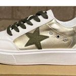 NEW Vintage Havana Lexa Olive Star Casual Womens Sneakers White/Gold/Green 8 White Photo 6