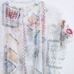 Johnny Was  Merida Mesh Slip Blouse Sheer Photo 7