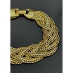 Pretty Gold Tone Braided Chain Bracelet 8" Statement Piece Photo 4