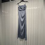 Azazie NWT  Strapless Light Blue Gown 4 Photo 12