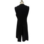 VTG Di Costa 100% Wool Long Black Sweater Vest Embroidered Floral Pattern Sz 8 Photo 5