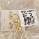 Trina Turk ๐๐ Gold Double Ball Front/Back Earring Photo 5