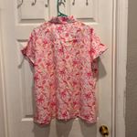 Emily Daniels XL Button Up Shirt Pink Orange Octopus Print Short Sleeve NWT Photo 4