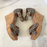 Toms Stripe Wedge Cork Platform Sandals Size 7.0 Photo 6
