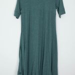 LOGO By Lori Goldstein LOGO Lounge by Lori Goldstein Womens V Neck Asymmetric Midi Dress Size S Green Photo 7