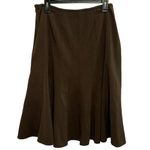 Larry Levine  Brown Pleated Swing Skirt Photo 2
