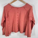 We The Free We The‎ Free Cupcake Sunrise Pullover Coral Oversized Cotton Top XS Boho Slouchy Photo 3