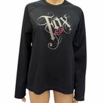 Fox Racing Black Textured Crew Neck Long Sleeve Jersey Shirt Top Womens Large Photo 0