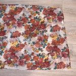 Large floral sheer circle scarf Red Photo 1