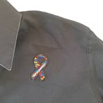 Autism Awareness size 14 black wrinkle free Button Photo 1