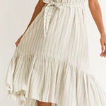 Hello Molly NWT Indikah by Angel Biba tied shoulder tent trapeze striped midi dress Photo 0