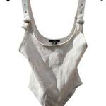Forever 21 LG  white ribbed buckle  bodysuit Photo 0