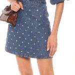 Ganni Studded High Waist Organic Denim Mini Skirt Blue Y2K Streetwear 32 US 0 Photo 0