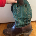 Double H ROPER two color green Leather Cowboy Boots Ranch Womens 11 Brown Photo 0