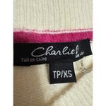 Charlie B Women's Cream White Knit Lace Up Long Sleeve V Photo 4