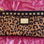 Betsey Johnson Betseyville Leopard Print Wristlet Clutch Gold Studs Cool Girl Photo 0