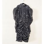 Bardot NWT Constellation Puff Long Sleeve Bodycon Black Mini Dress US 4 Photo 2