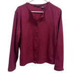 Reference Point  New York Snap Up Burgundy Knit Long Sleeve Knit Cardigan Medium Photo 3