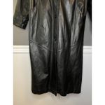 Avanti Vintage Leather Coat Womens Medium Black Long Duster 3/4 Sleeve Lined 80s Photo 2